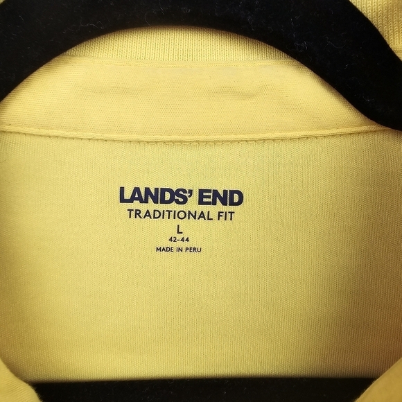 LANDS' END Polo Shirts Bundle Traditional Fit Yellow/Blue‎ Mens Size L 42-44 - Picture 14 of 15